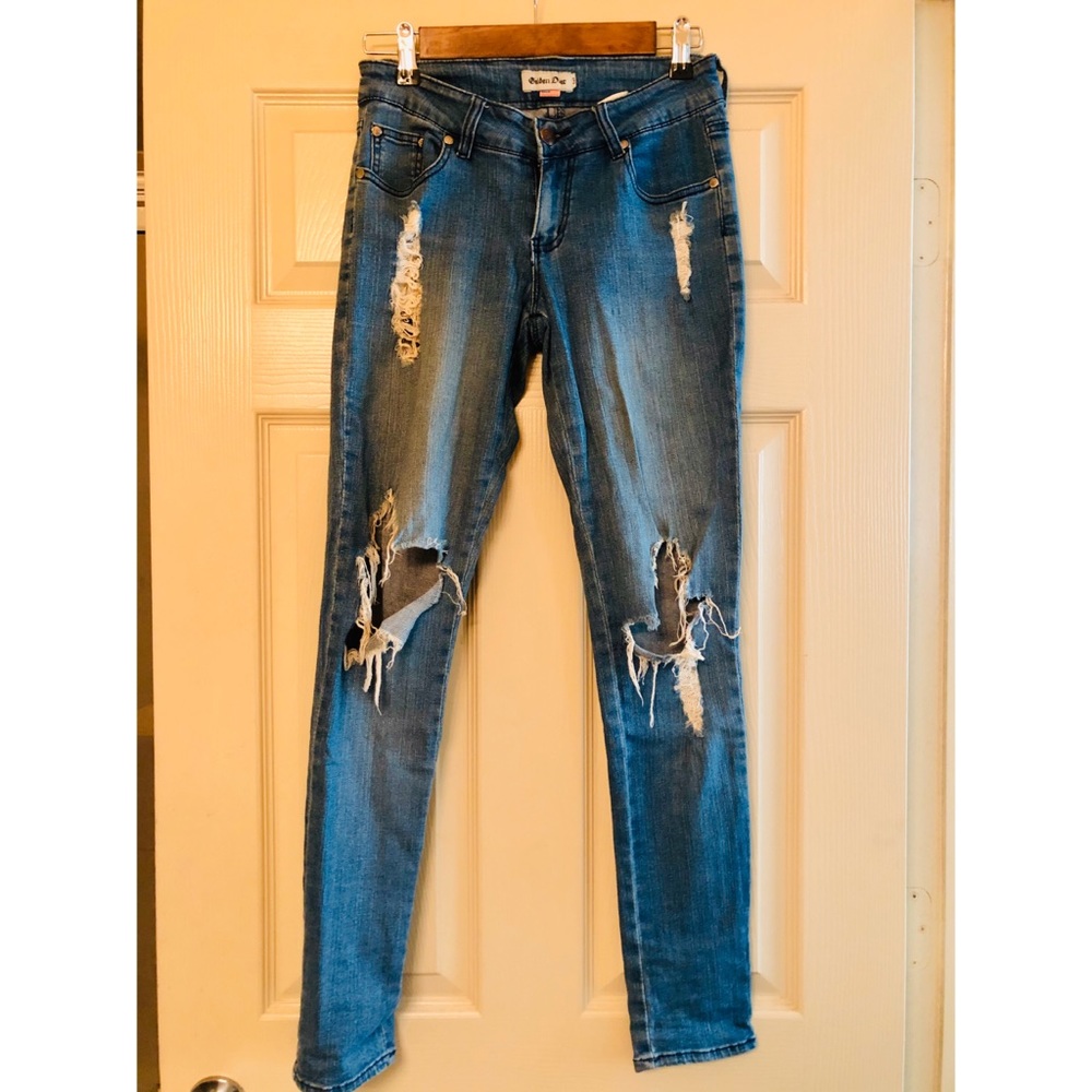 Distressed jeans